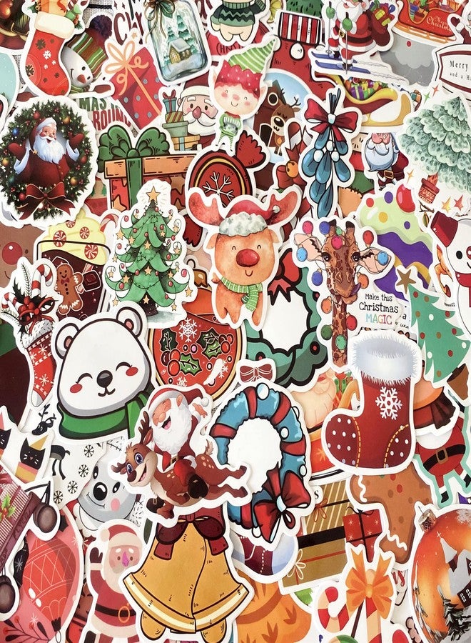 AOWDIAO 200 Pcs Cute Christmas Vinyl Stickers for Water Bottles, Scrapbooking & Crafts - Fun Holiday Party Favors, Xmas Gifts for Kids & Adults - Image 2